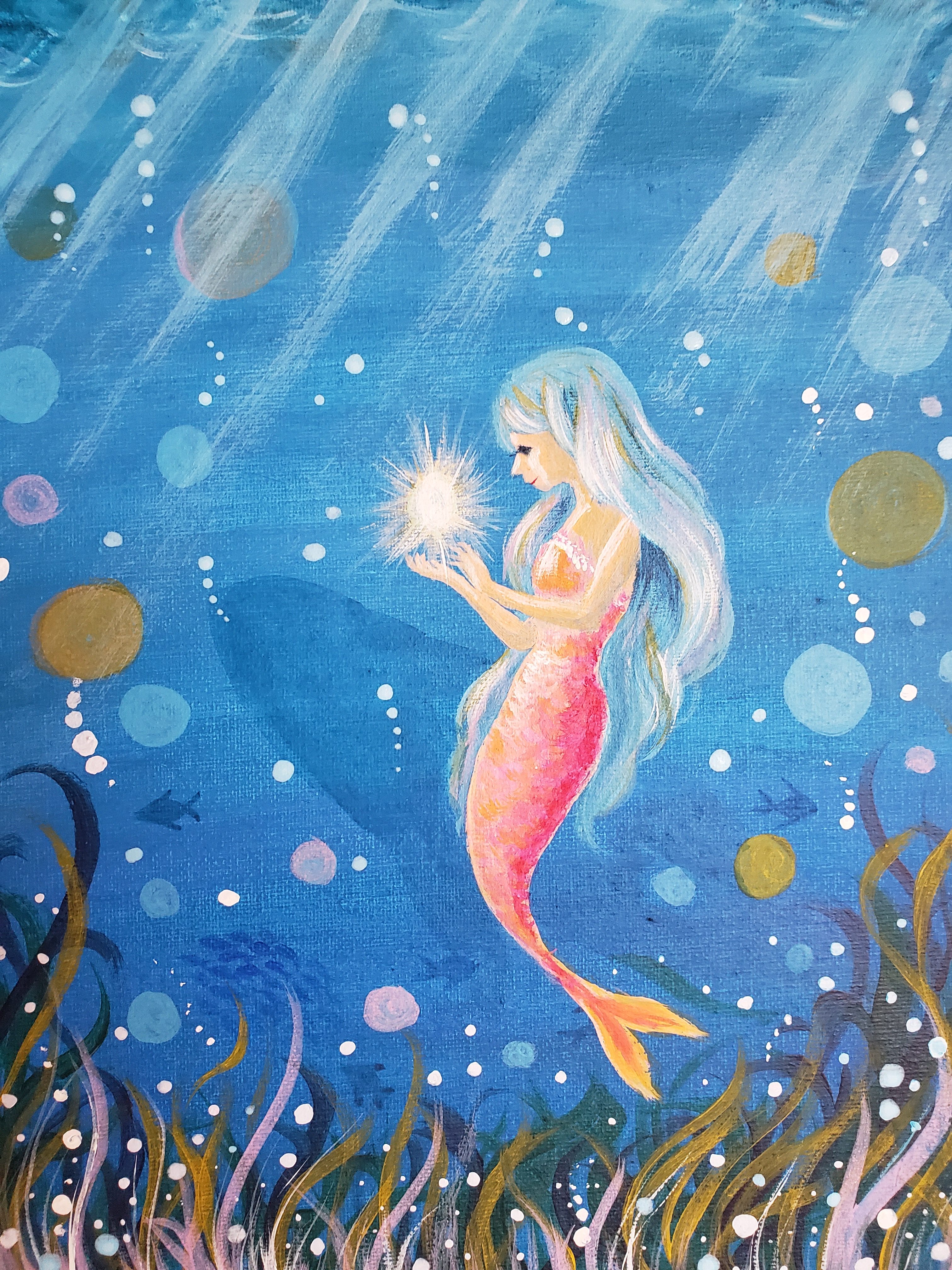 絵画　人魚　海 深海人魚 - 3 D のレンダリング、フラクタルは、デジタル絵画を